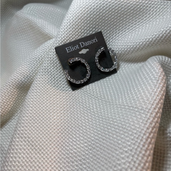 Eliot Danori Sparkling Silver Crystal Hoops - Picture 3 of 8